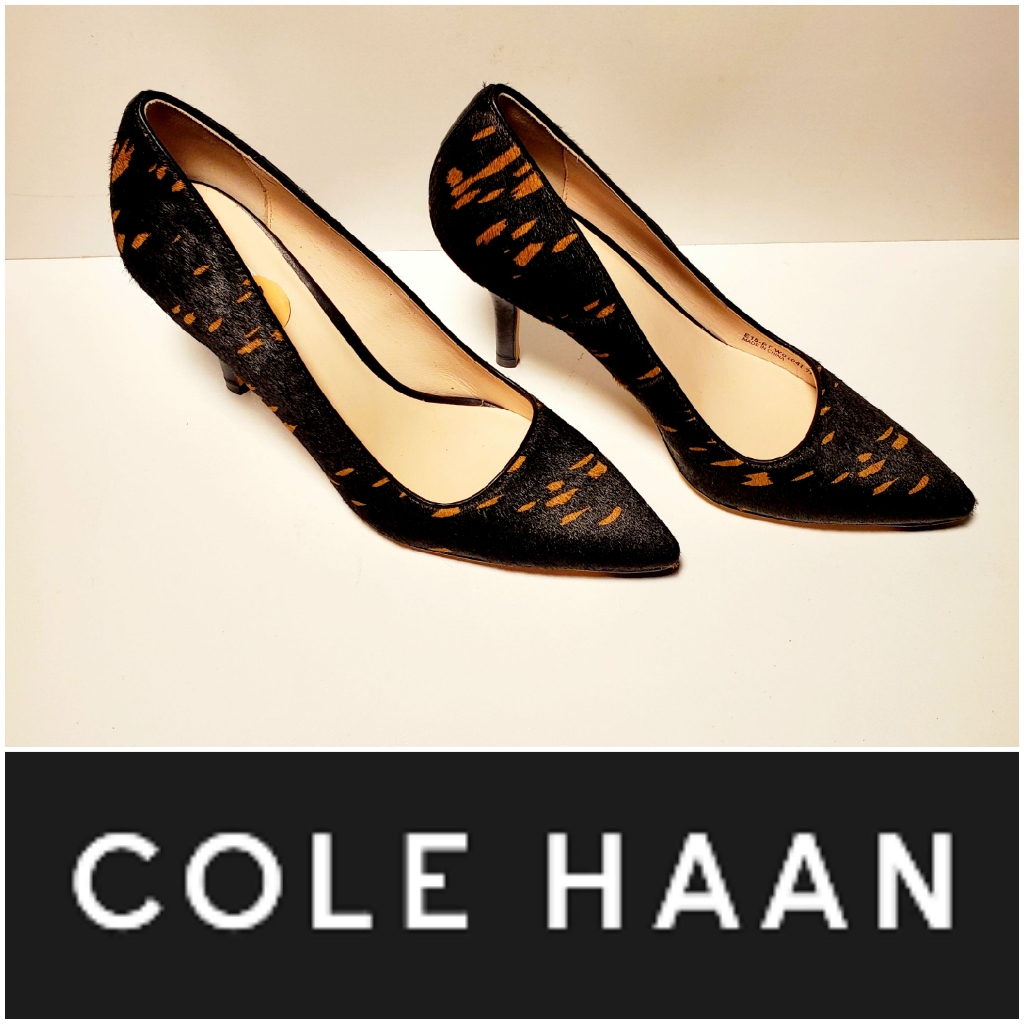 Nwot Cole Haan Bradshaw Genuine Calf Hair Animal Print Pump